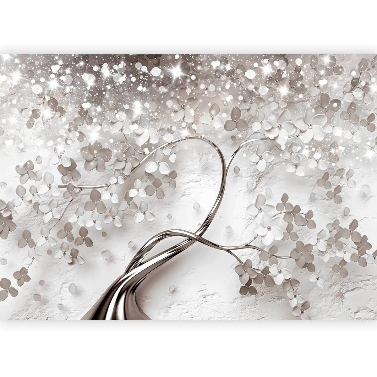 Fototapeta Star Tree, 450x315cm - barve šampanjca/bela, Trendi, tekstil (450/315cm) - artgeist