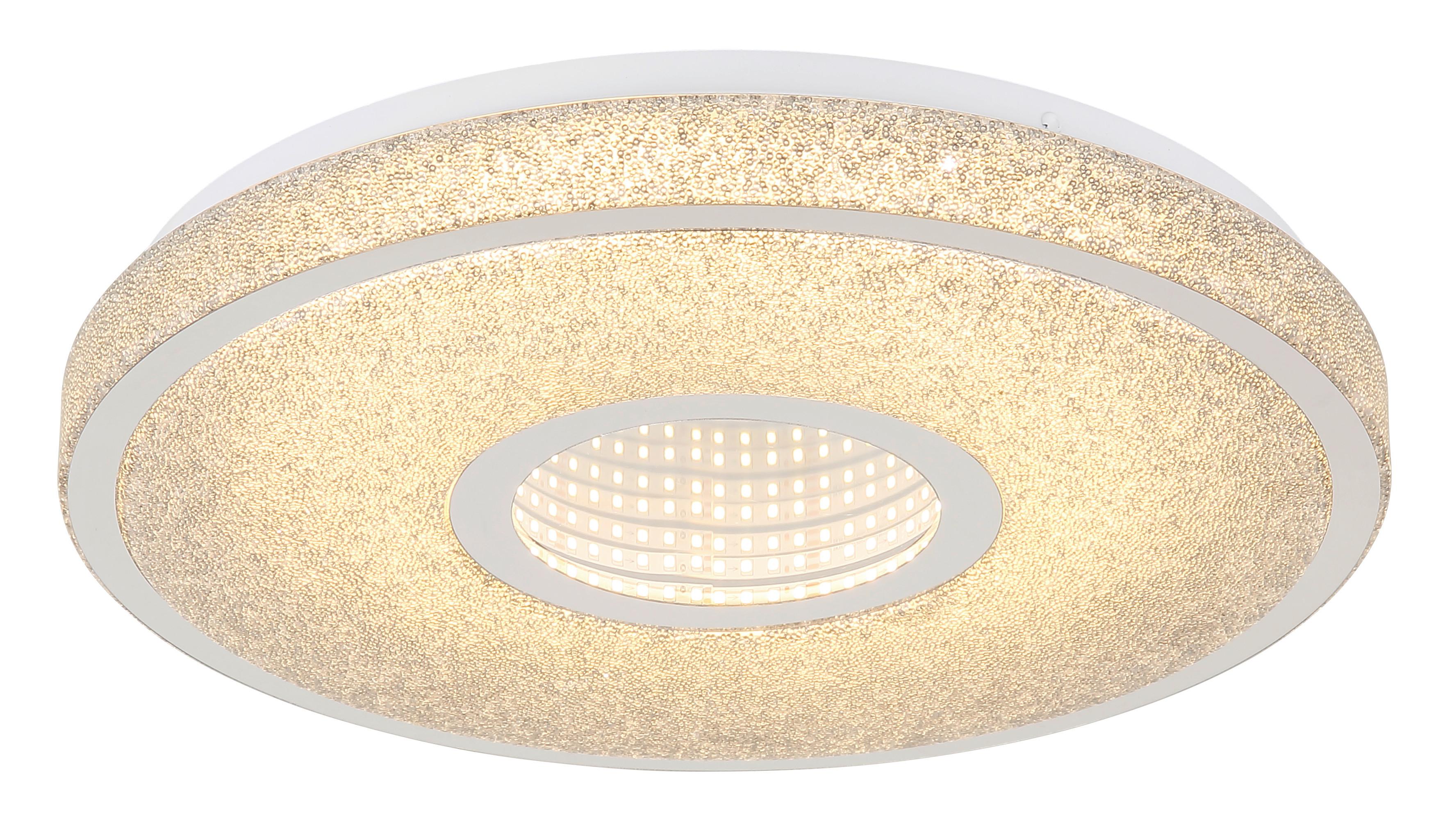 Led Stropna Svjetiljka Astania - bijela/siva, Basics, metal/plastika (38/6,5cm) - Globo