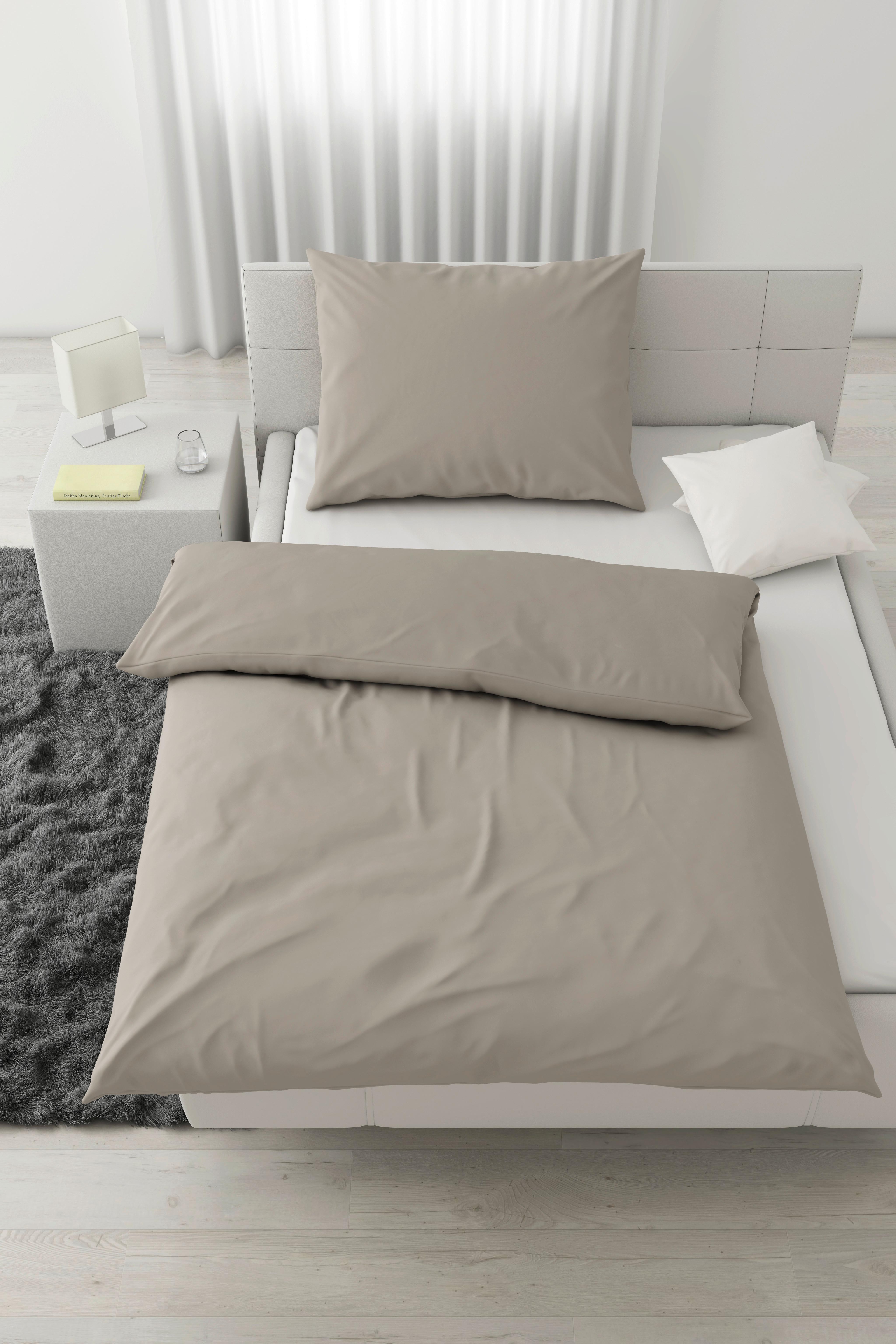Bettwäsche Bio-Anna Uni Beige ca. 140x200cm - Beige, Natur, Textil (140/200cm) - ecoTree