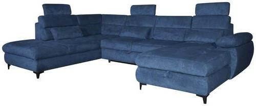 Kutna Garnitura Havanna - tamno plava/crna, Moderno, drvni materijal/tekstil (342/90-110/235cm) - Modern Living