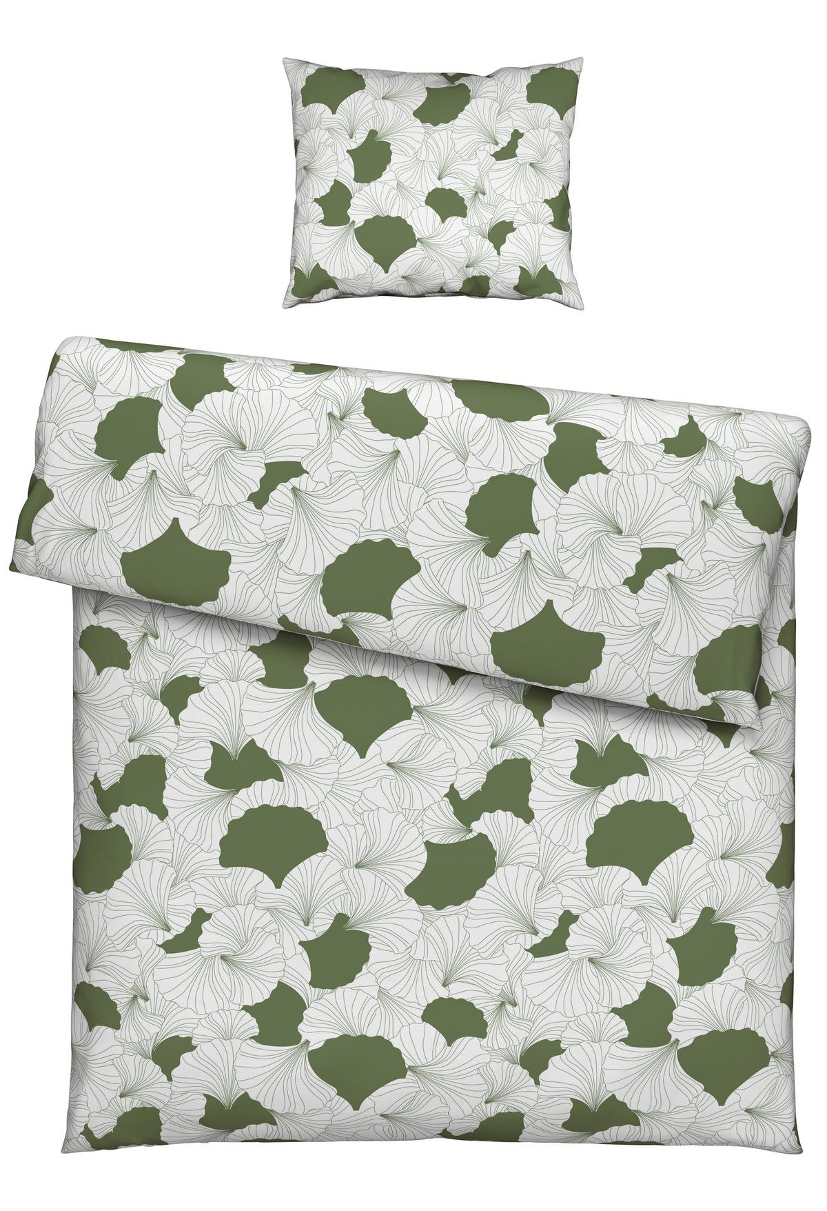 BETTWÄSCHESET GINGKO - Olivgrün, Modern, Textil (160/210cm) - Modern Living