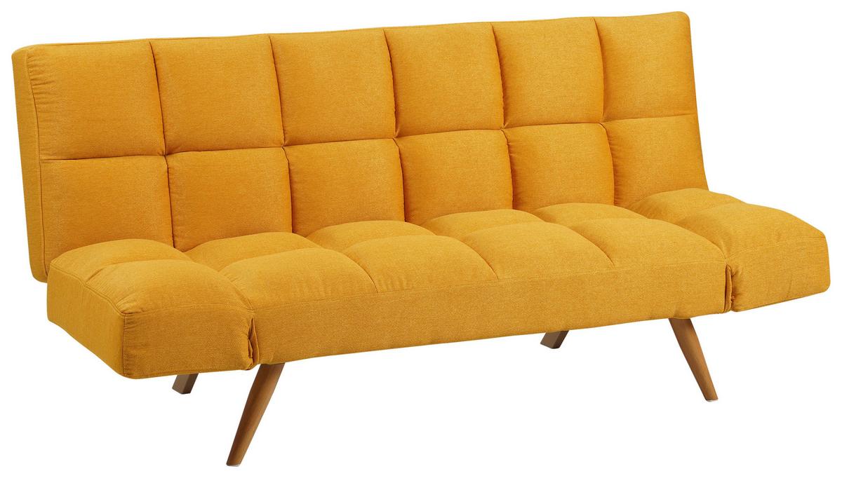 SOFA Z FUNKCJĄ SPANIA ASHTON - kolor naturalny/żółty, Design, metal/tkanina (182/87/82cm) - Livetastic