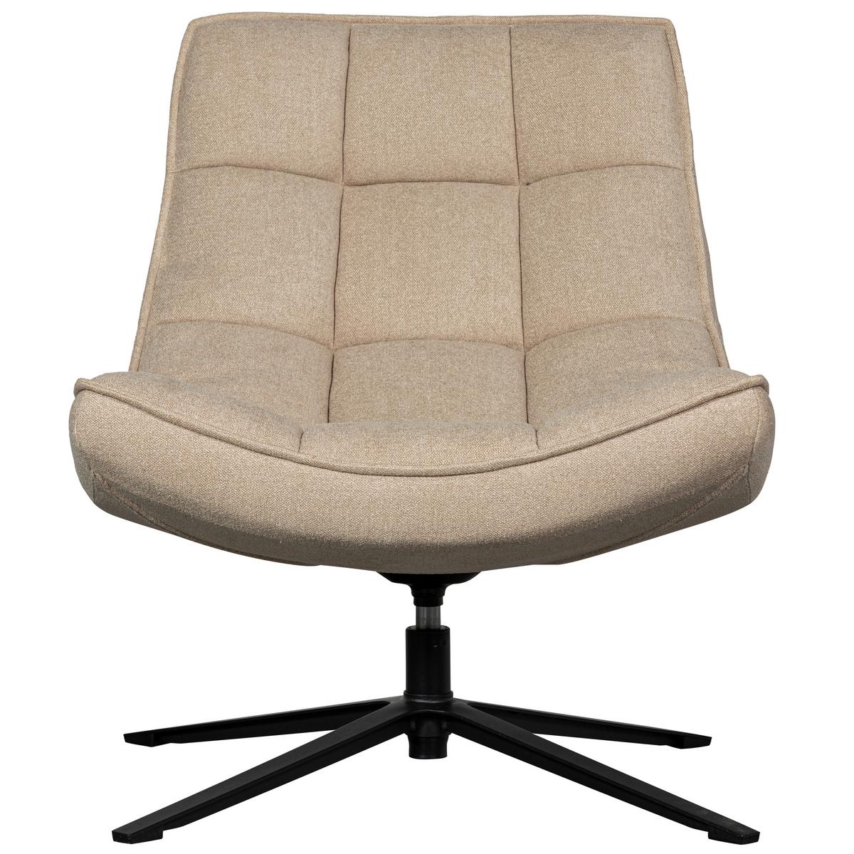 Sessel Maudi Naturfarben B: 74 cm - Schwarz/Naturfarben, Design, Textil/Metall (74/84/86cm) - Livetastic
