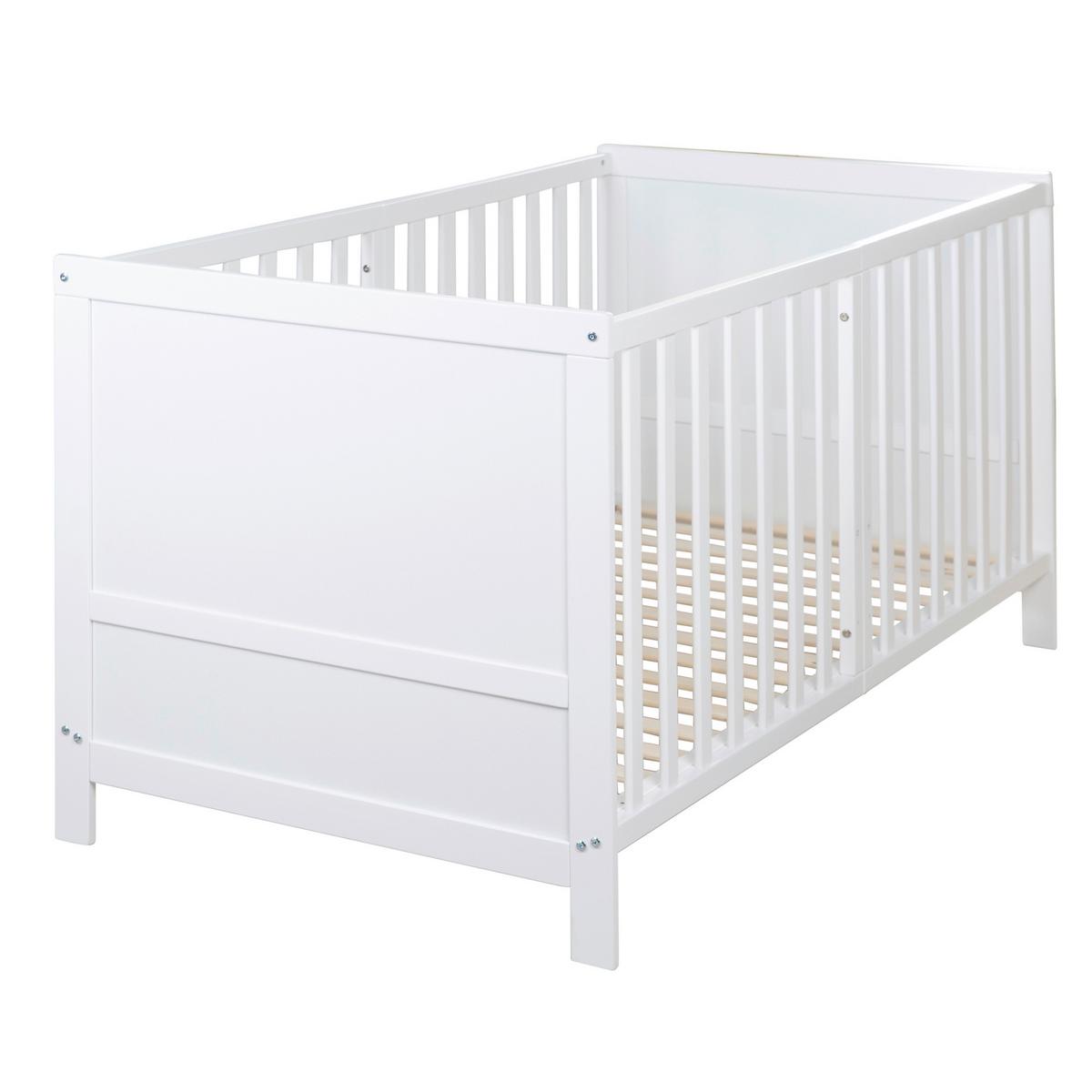 Rácsos Kiságy, Átalakítható Easy Sleep - fehér, Basics, faalapú anyag (78/78/142cm) - Roba