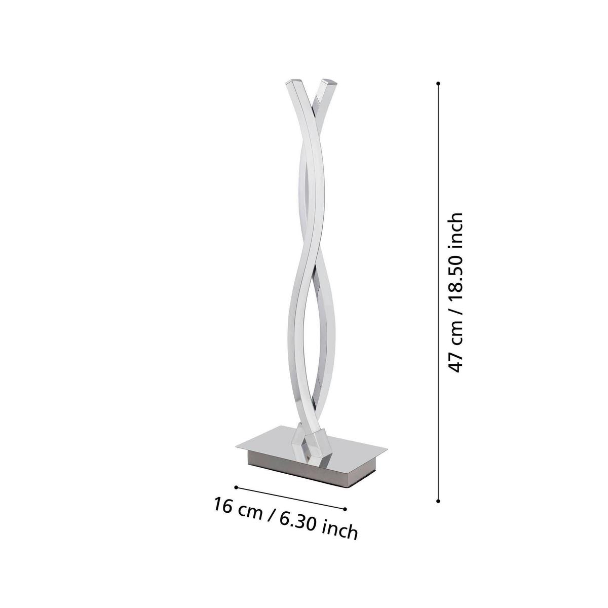 Tischleuchte 96105_lasana 2 - Chromfarben/Weiss, Design, Kunststoff/Metall (16/10/46cm) - Eglo