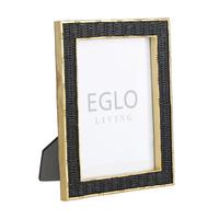 Bilderrahmen Esashi Schwarz/Goldfarben ca. 17x21cm - Goldfarben/Schwarz, Trend, Glas/Kunststoff (16,8/2/21,5cm) - Eglo