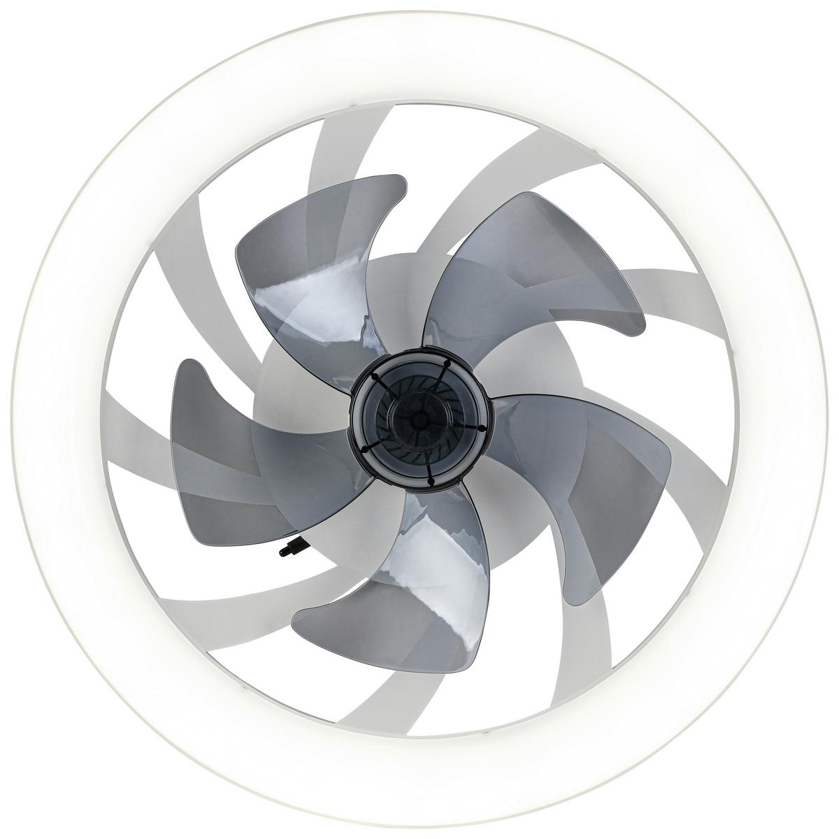 Ventilator de plafon Virti - alb/transparent, Modern, plastic (50/12cm) - Mömax