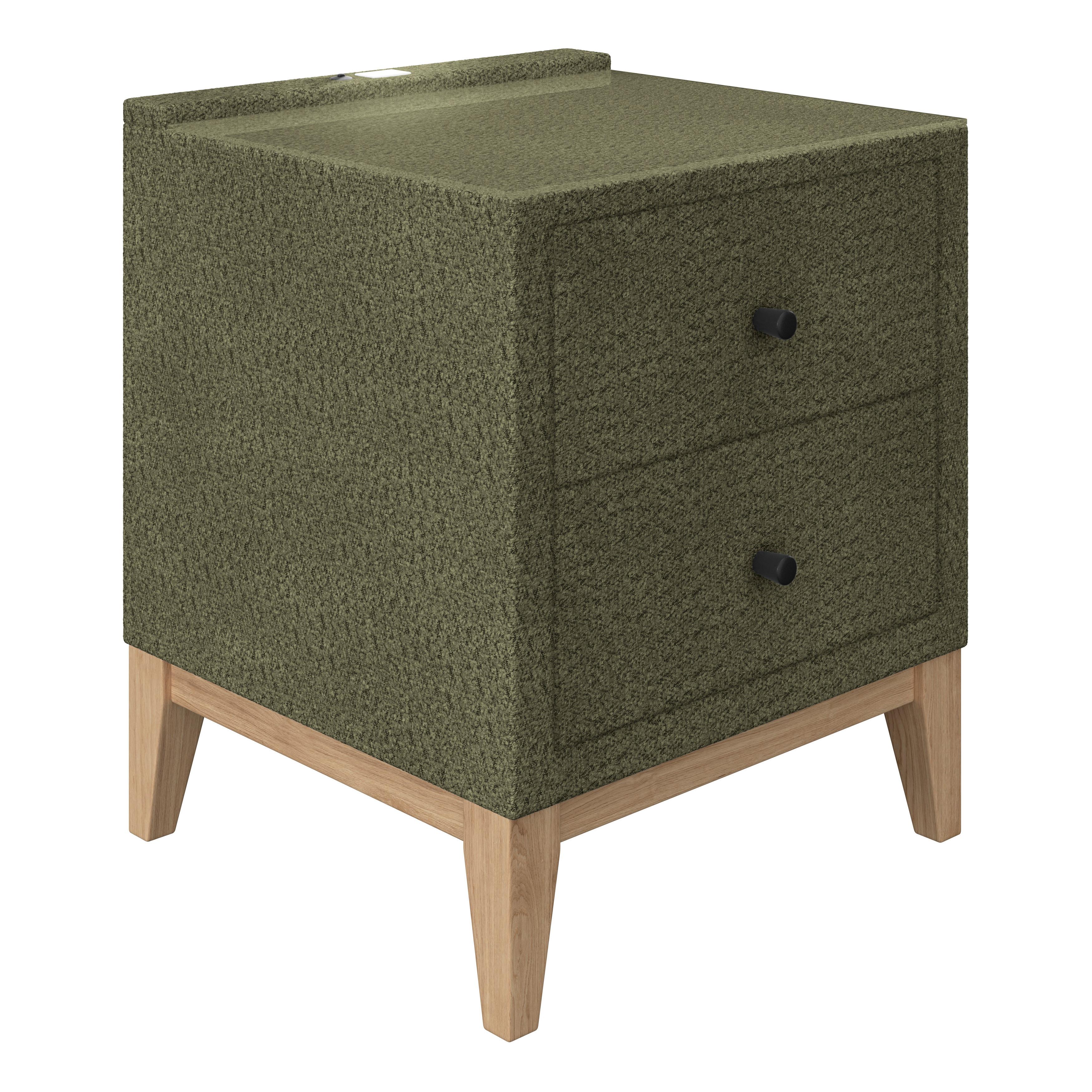NOPTIERĂ SMILE - verde, Konventionell, sticlă/lemn (49/58,5/46cm) - Premium Living