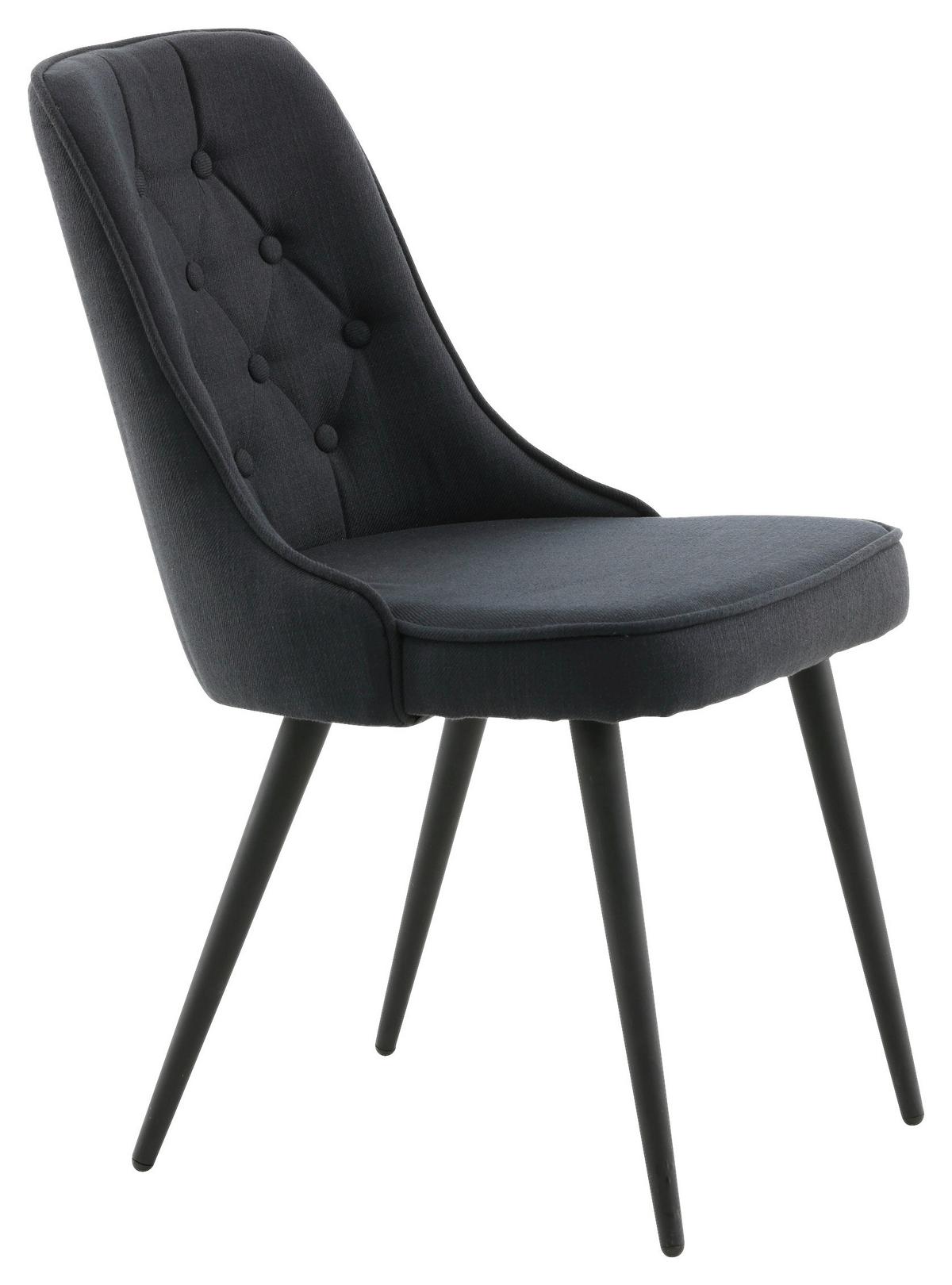 STUHL-SET VELVET DELUXE - Schwarz, Design, Kunststoff/Textil (50/88.5/66cm) - Livetastic