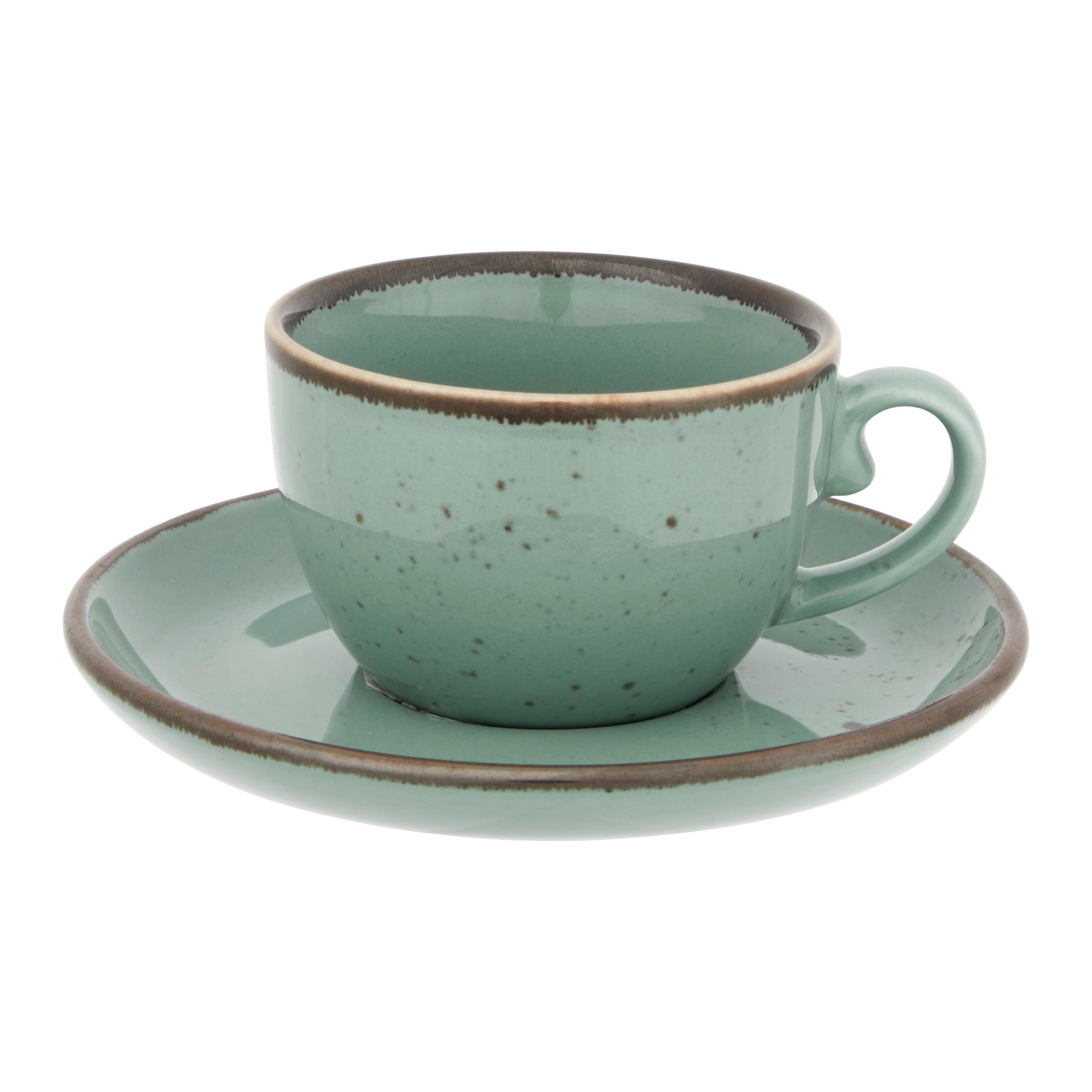 Espressotasse mit Untertasse Capri Grün - Grün, MODERN, Keramik - Mömax