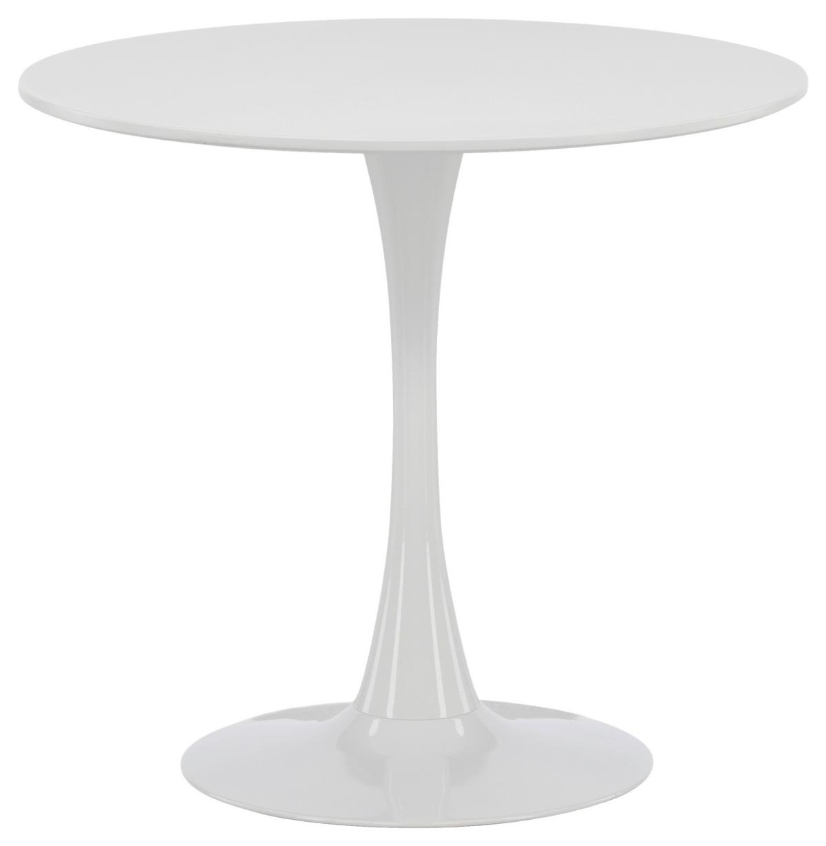 Esstisch Hamden Ø ca. 80 cm Weiß - Hellgrau/Weiß, Design, Holzwerkstoff/Metall (80/80/75cm) - Livetastic