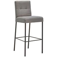 STOŁEK BAROWY NANDIA - jasnoszary/czarny, Design, metal/tkanina (42/102/50cm) - home24