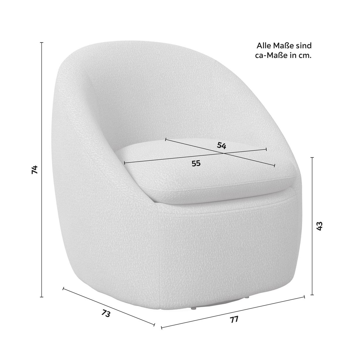 Fotoliu DORA - crem, Modern, lemn/metal (77/74/73cm) - Bessagi Home