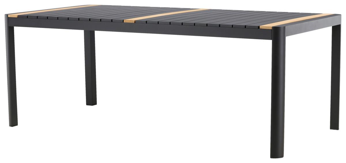 GARTENTISCH TOGO - Schwarz, KONVENTIONELL, Holz/Metall (100/75/200cm) - Gardenson