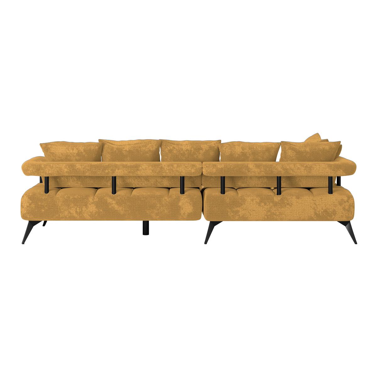 Kutna Garnitura Vanessa - zlatne boje/crna, Moderno, tekstil/metal (200/297cm) - Modern Living