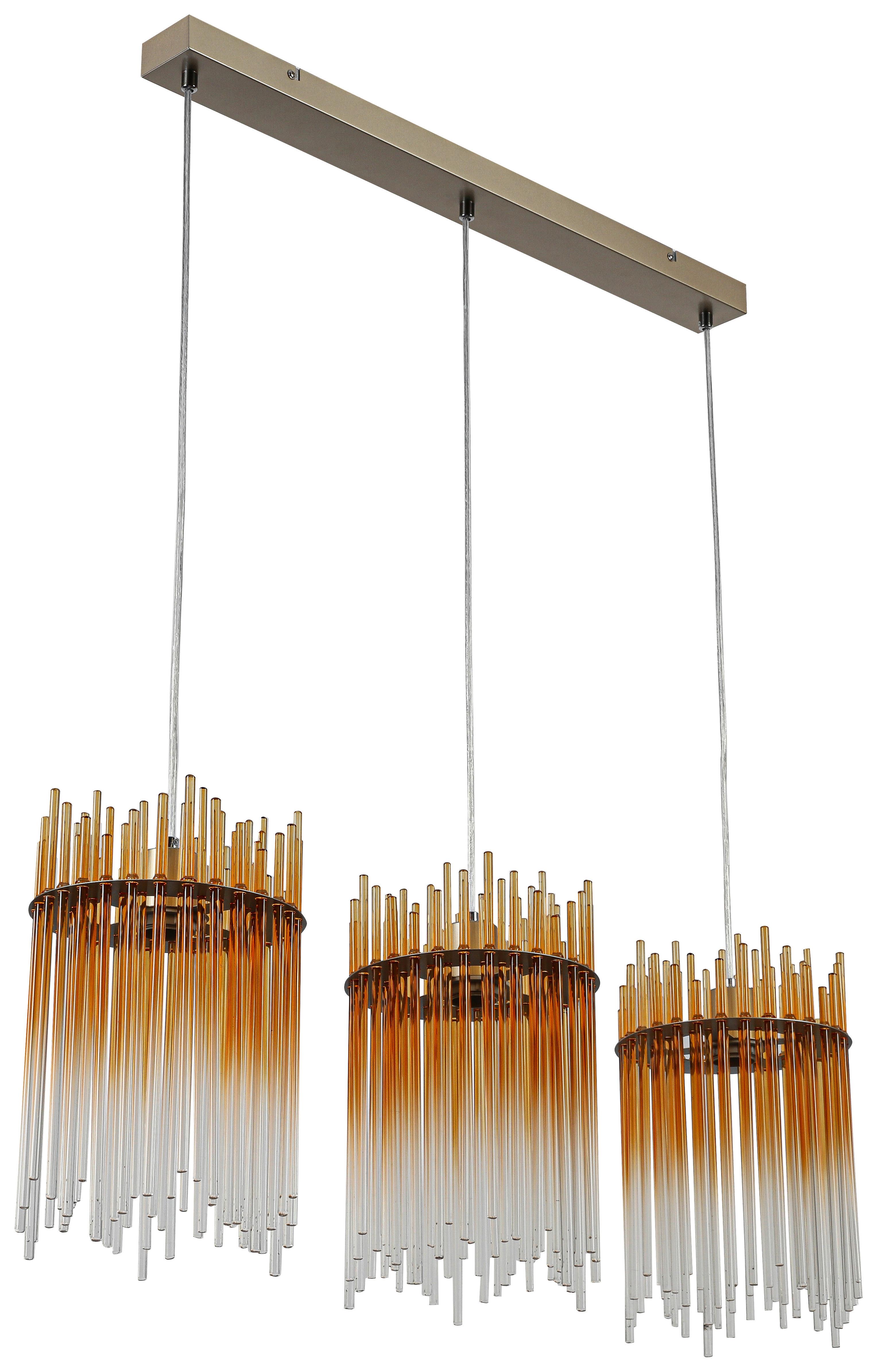HÄNGLAMPA STAB - bärnstensfärgad/champagne, Modern, metall/glas (81/20/150cm)