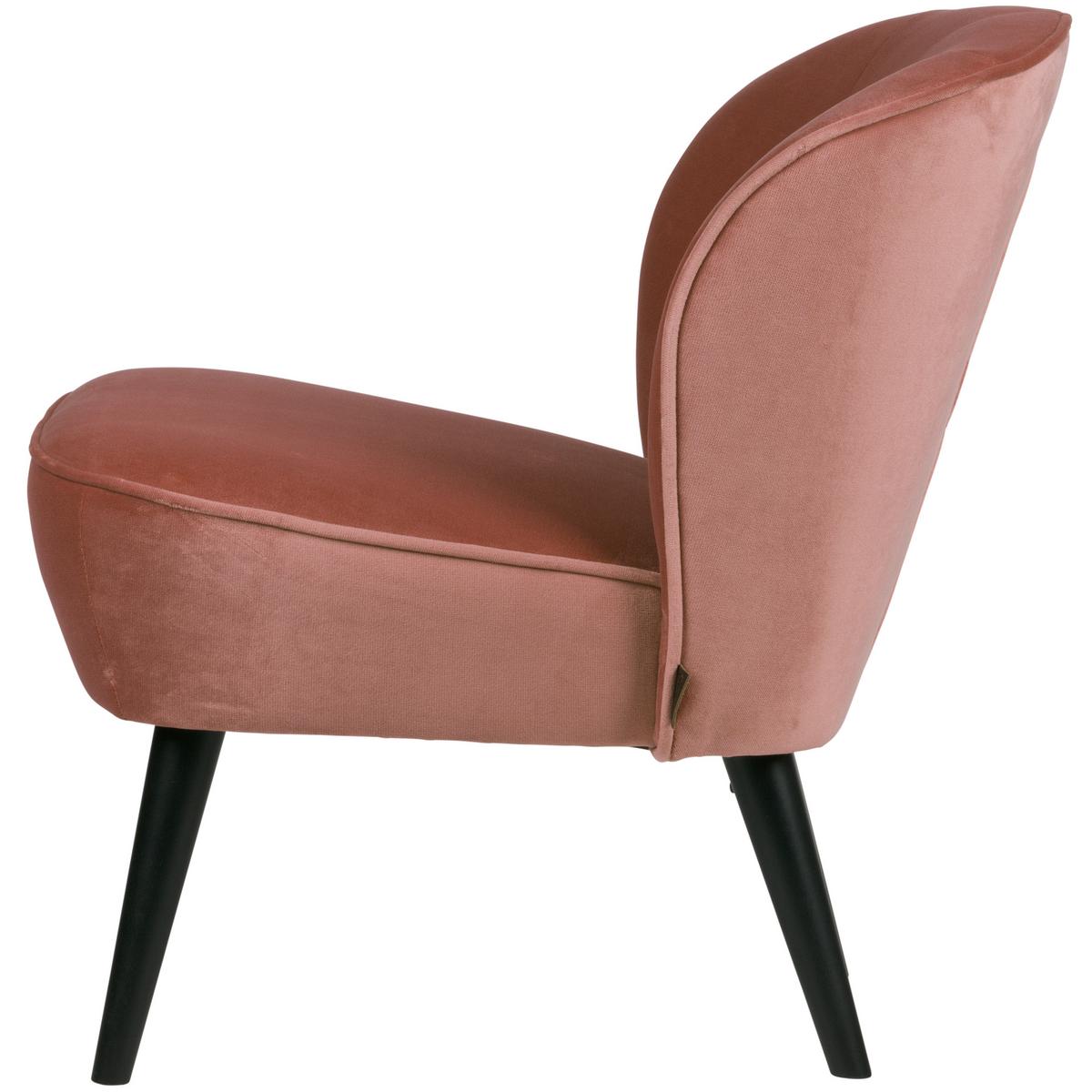 Sessel Sara Rosa - Schwarz/Rosa, Design, Holz/Textil (59/71/70cm) - Livetastic
