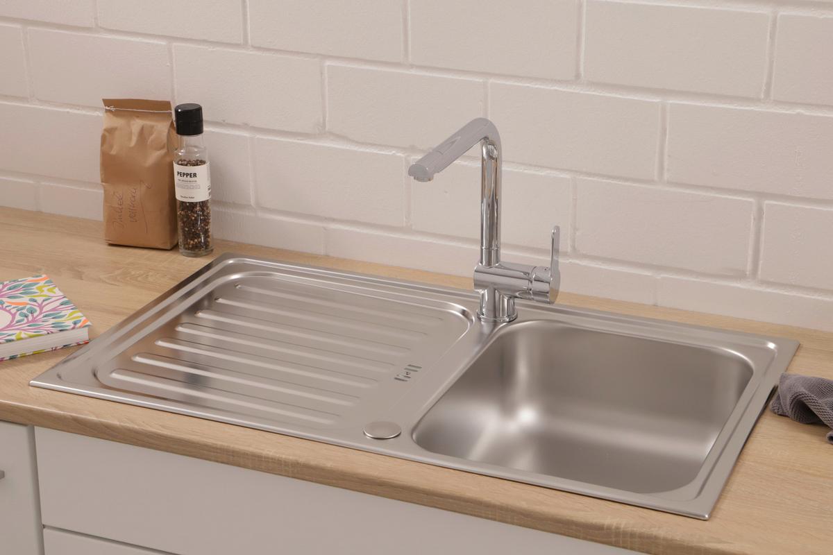 Pomivalno Korito Respekta, 86x50cm - barve nerjavečega jekla, Basics, kovina (86/17,5/50cm) - Respekta