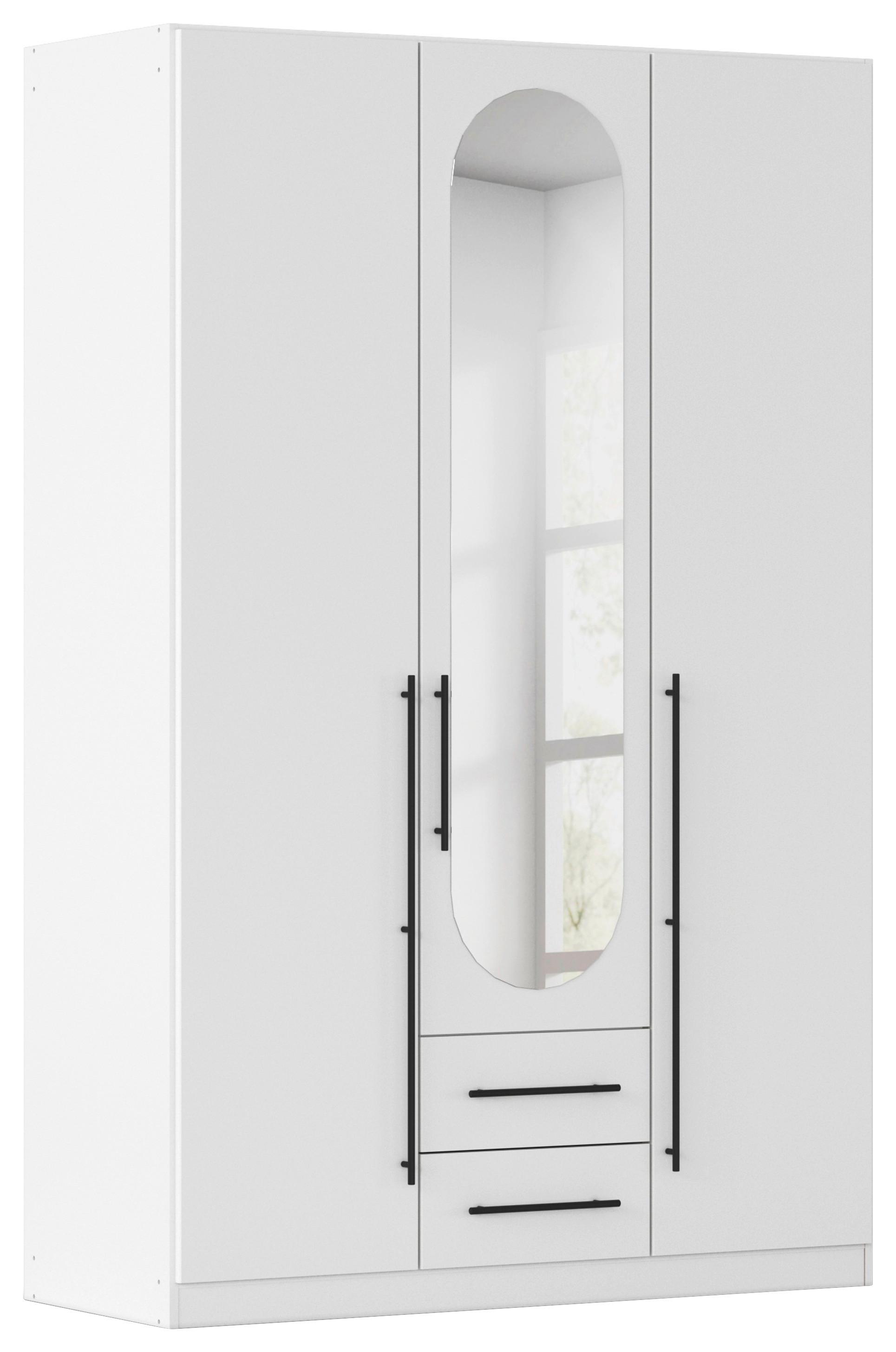 Drehtürenschrank Velora Weiß - Schwarz/Weiß, KONVENTIONELL, Holzwerkstoff/Metall (136/210/54cm) - Mömax