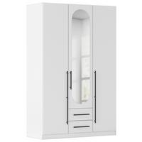 Drehtürenschrank Weiss - Weiss/Schwarz, Konventionell, Holzwerkstoff/Metall (136/210/54cm) - Mömax