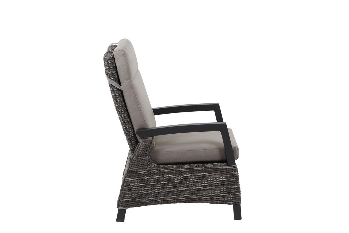 Loungegarnitur Corido Grau - Grau, Basics, Keramik/Kunststoff (72/206/103cm) - Siena Garden