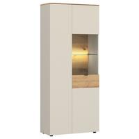Vitrina Viona - kašmir/hrast Artisan, Basics, staklo/drvni materijal (80/195/40cm) - Modern Living
