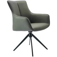 KRZESŁO Z PODŁOKIETNIKAMI YUKI -EXKLUSIV- - zielony/czarny, Design, skóra/metal (64/87/60cm) - Novel