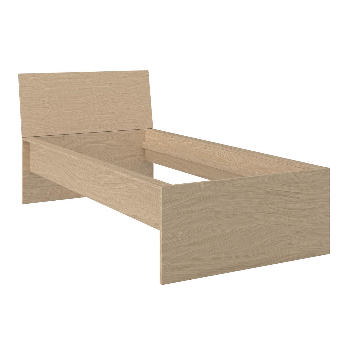 Bett Unit 90 Eichefarben ca. 90x200cm - Eichefarben, KONVENTIONELL, Holzwerkstoff (90/200cm) - Based