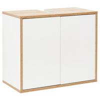 Waschbeckenunterschrank "Finn" weiß, eiche - Weiß, MODERN, Holzwerkstoff (60/50/30,5cm) - MID.YOU