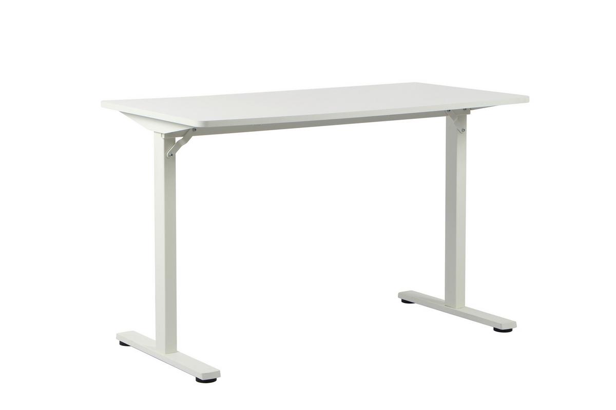 Schreibtisch Jannis Weiss ca. 120x60x75cm - blanc, Modern, métal/matériau de bois (120/60/75cm) - Mömax