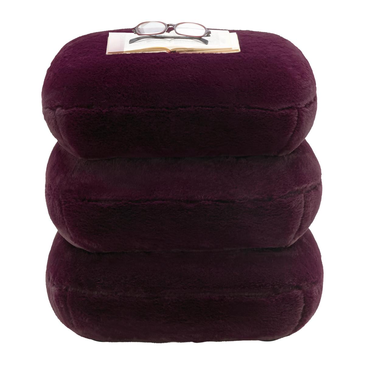 Drehhocker Vicky Bordeaux - Bordeaux, MODERN, Holz/Textil (54/54/44cm) - Premium Living