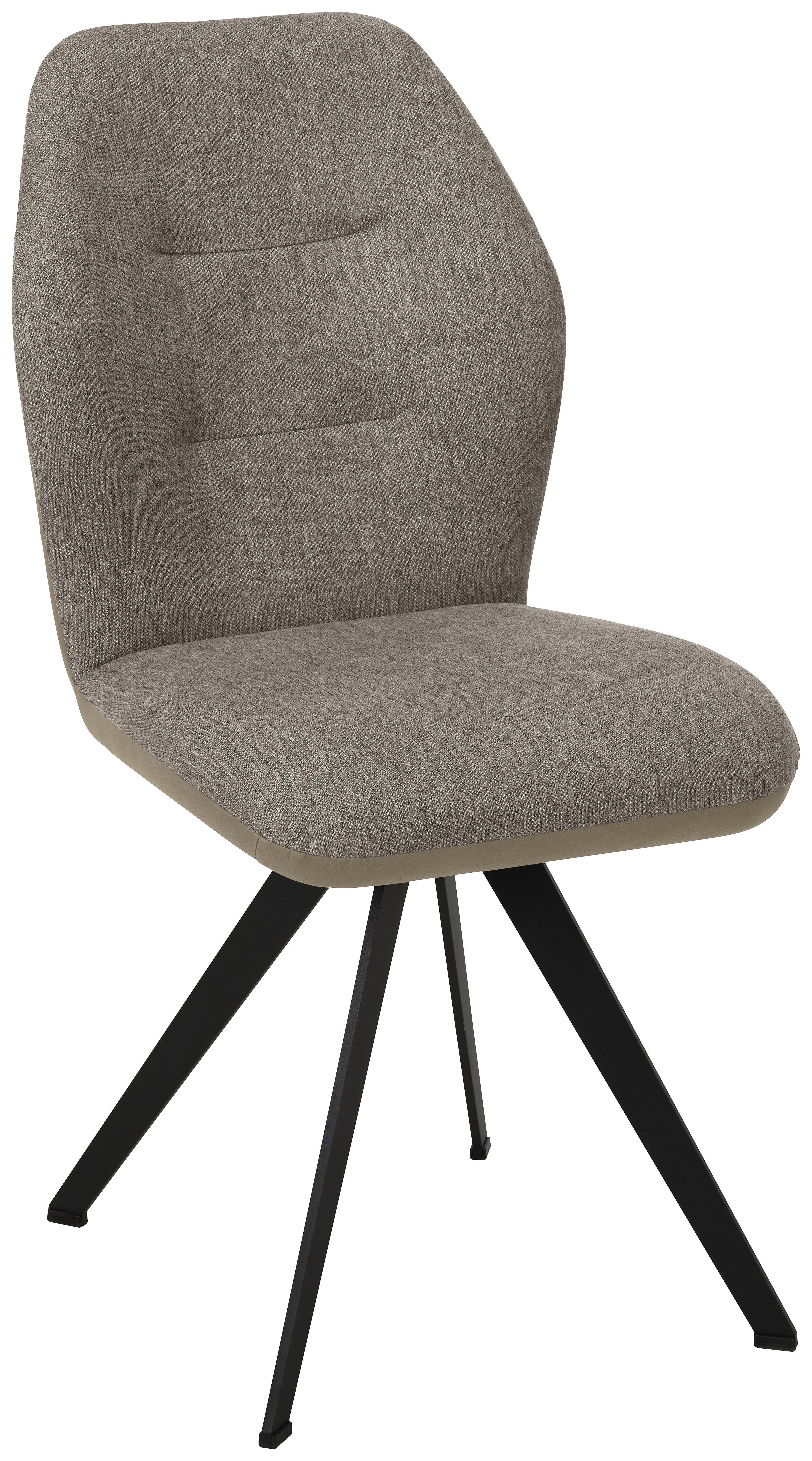 Stuhl Storm in Taupe - Taupe, MODERN, Textil/Metall (48/96,5/63cm) - Premium Living