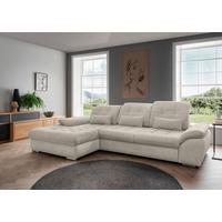 Ecksofa Rigatti Beige Chenille m. Bettkasten - Chromfarben/Beige, MODERN, Textil/Metall (184/314cm) - Livetastic