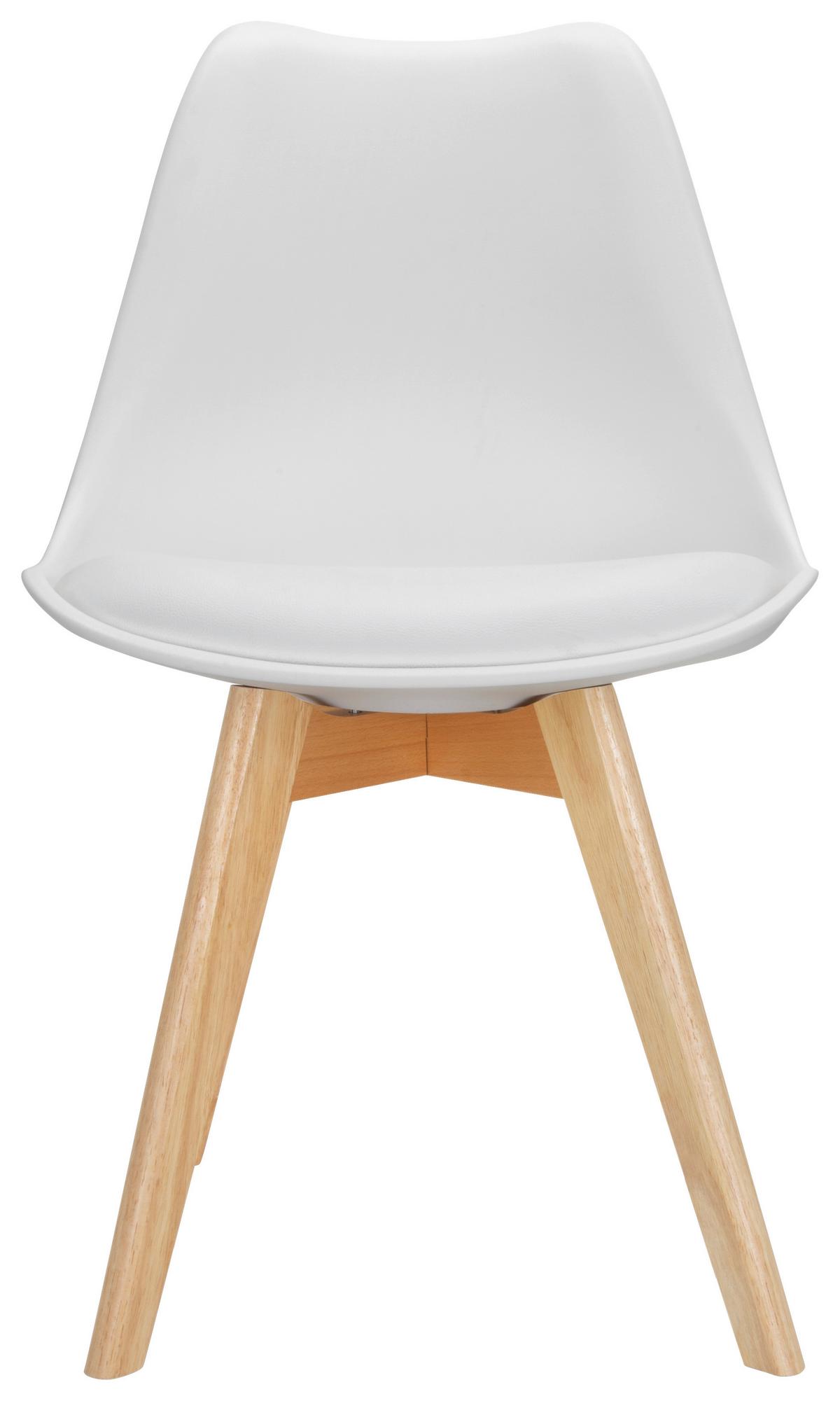 Stuhl-Set Scandi 4er-Set Weiß - Buchefarben/Weiß, MODERN, Holz/Kunststoff (48/87/56cm) - MID.YOU