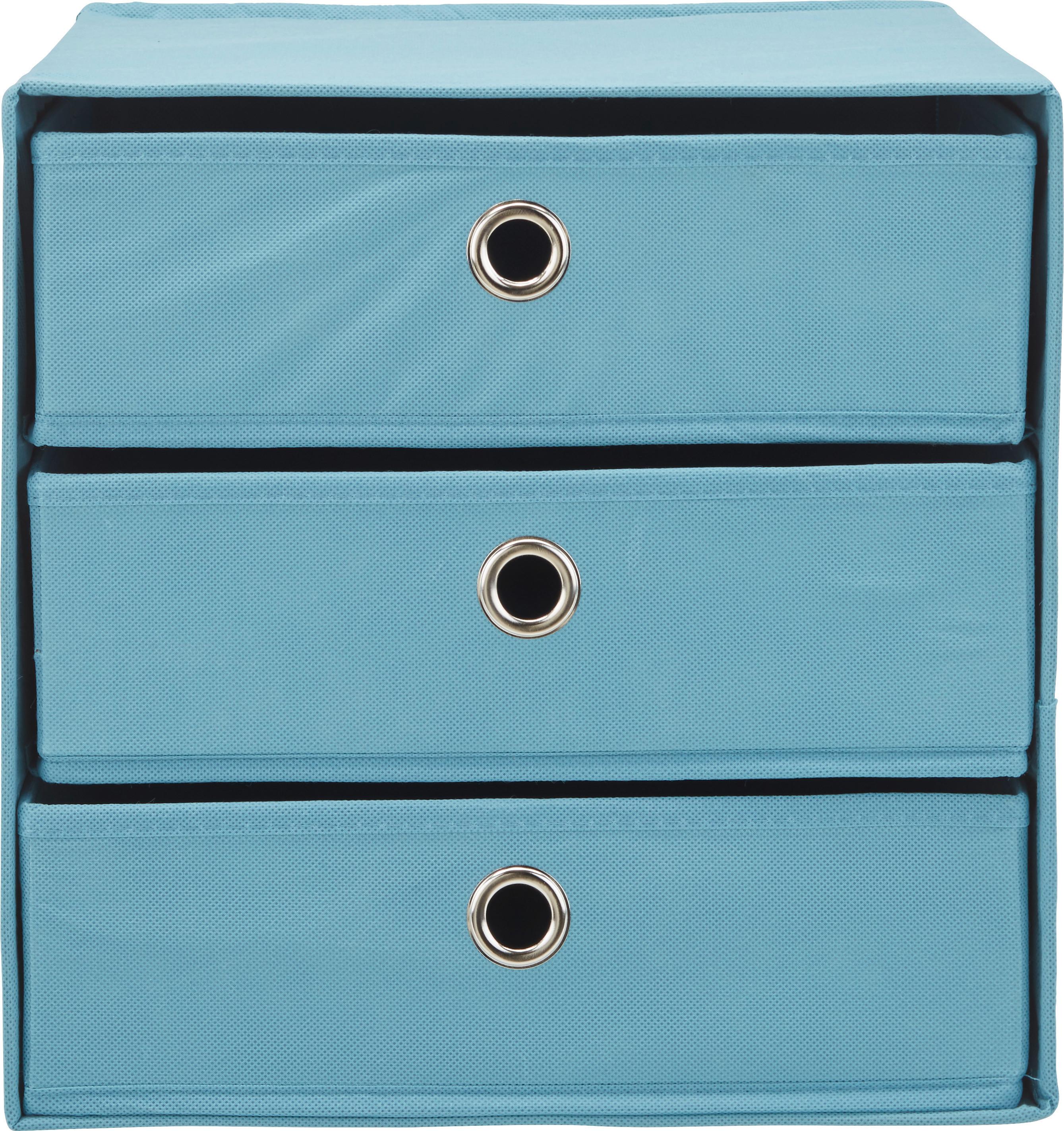 Schubladenbox Mona ca. 32x31,5cm - Petrol, MODERN, Karton/Textil (32/31,5/32cm) - Mömax