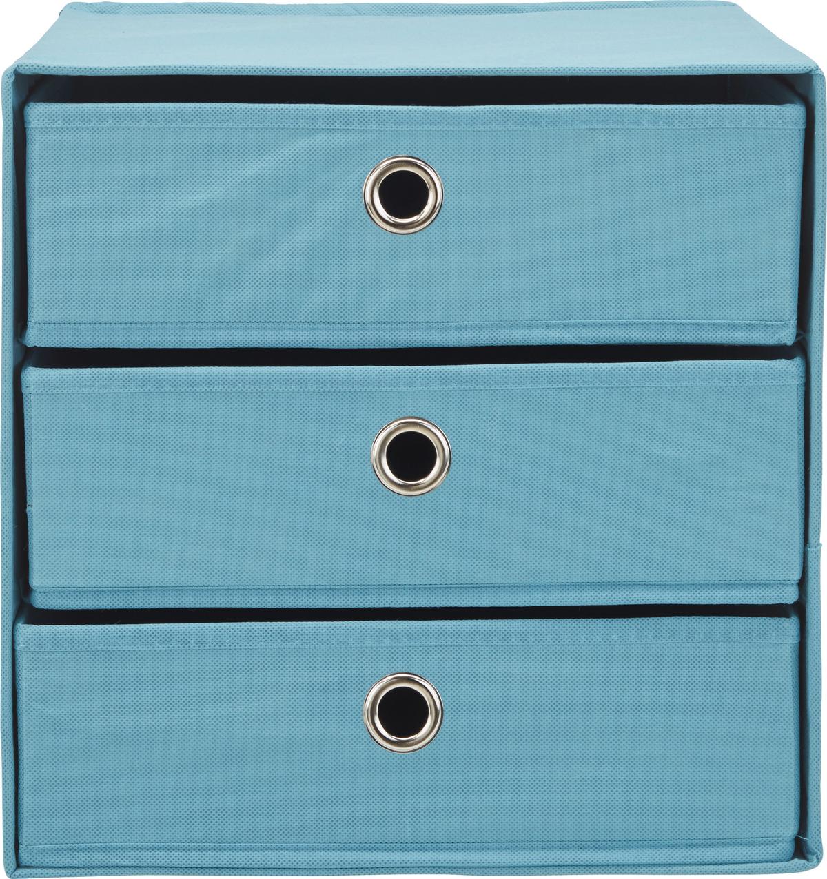 Schubladenbox Mona ca. 32x31,5cm - Petrol, MODERN, Karton/Textil (32/31,5/32cm) - Mömax