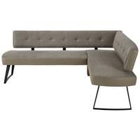 Eckbank Storm Links in Taupe ca. 220x170cm - Taupe/Schwarz, MODERN, Textil/Metall (220/170cm) - Premium Living