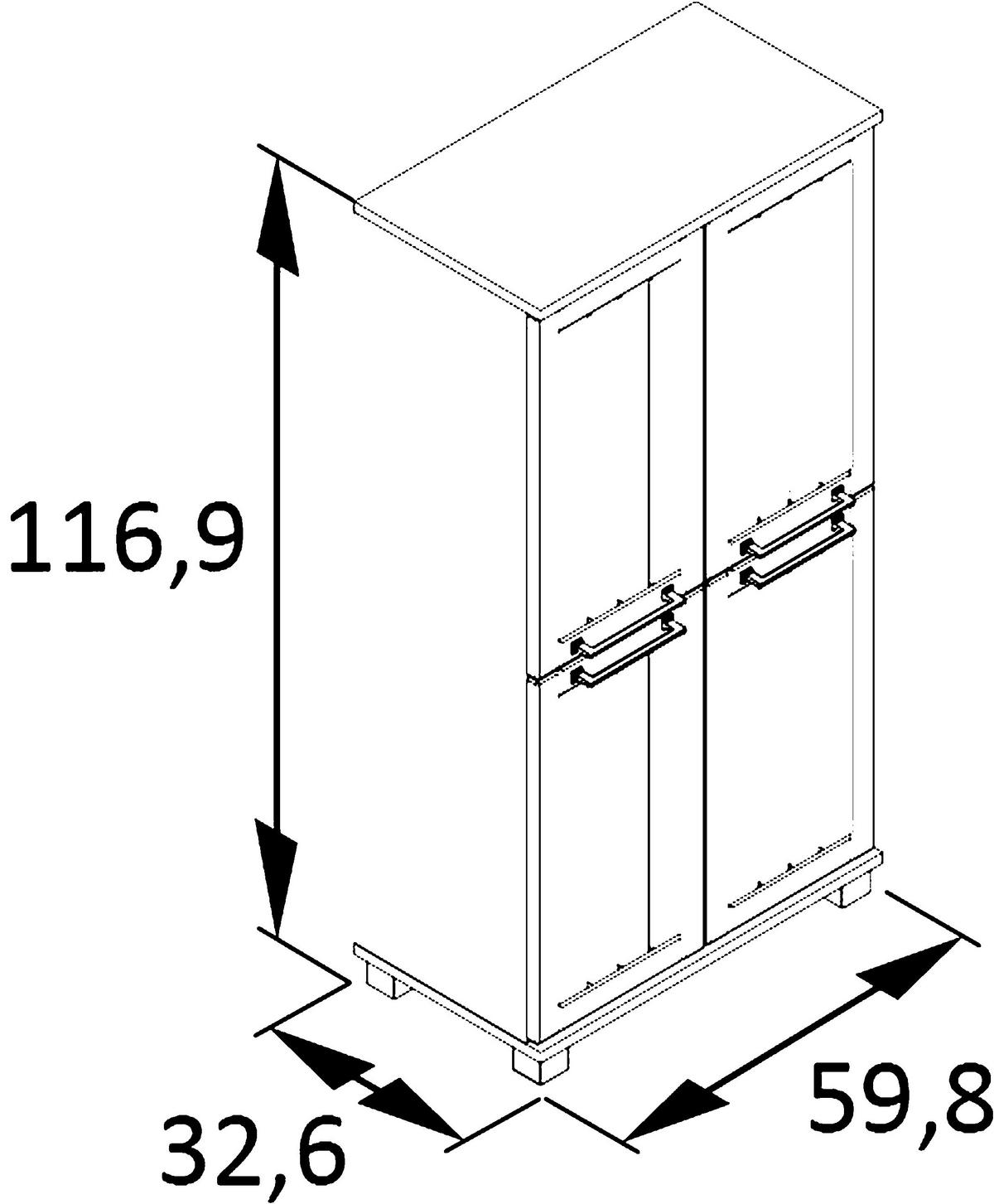 Visoka Komoda Jelda, Bela, Barva Hrasta - črna/barve hrasta, Moderno, kovina/umetna masa (59,8/116,9/32,6cm) - Stylife