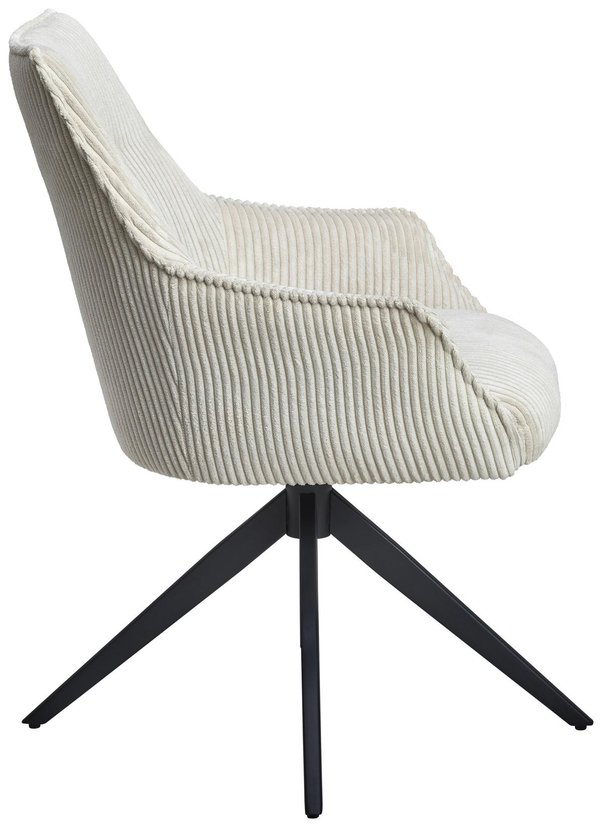 KRZESŁO Z PODŁOKIETNIKAMI YUKI - beżowy/czarny, Lifestyle, metal/tkanina (61/87/65cm) - MID.YOU