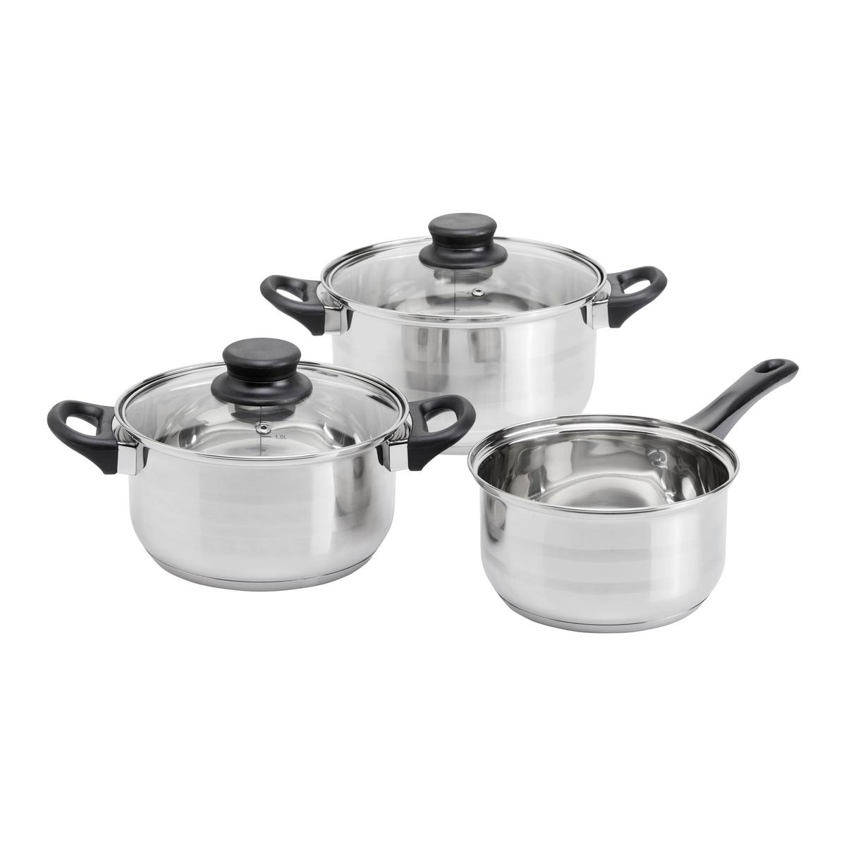 Set de oale Berta -Based- - străveziu/culoare inox, Konventionell, sticlă/metal - Based