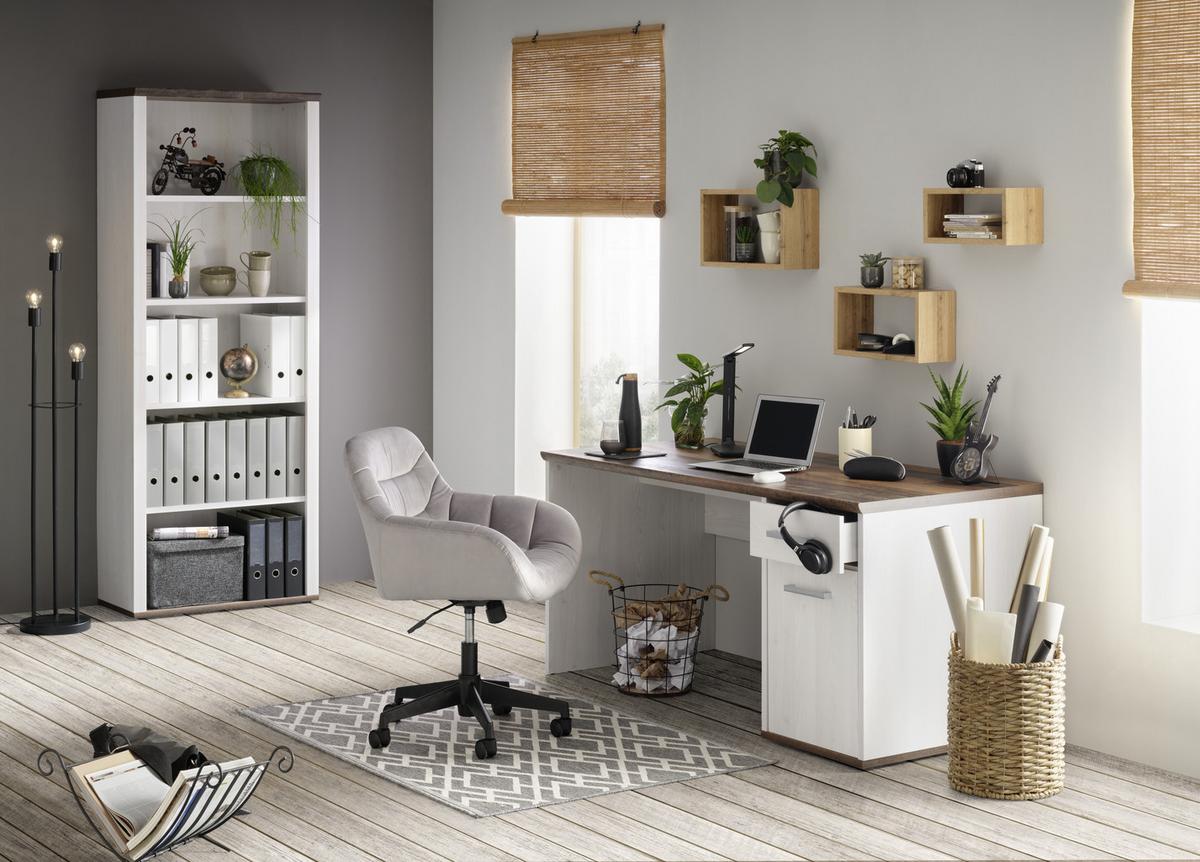 Drehstuhl in Grau - Schwarz/Grau, Modern, Holz/Kunststoff (60/91/64cm) - Mömax