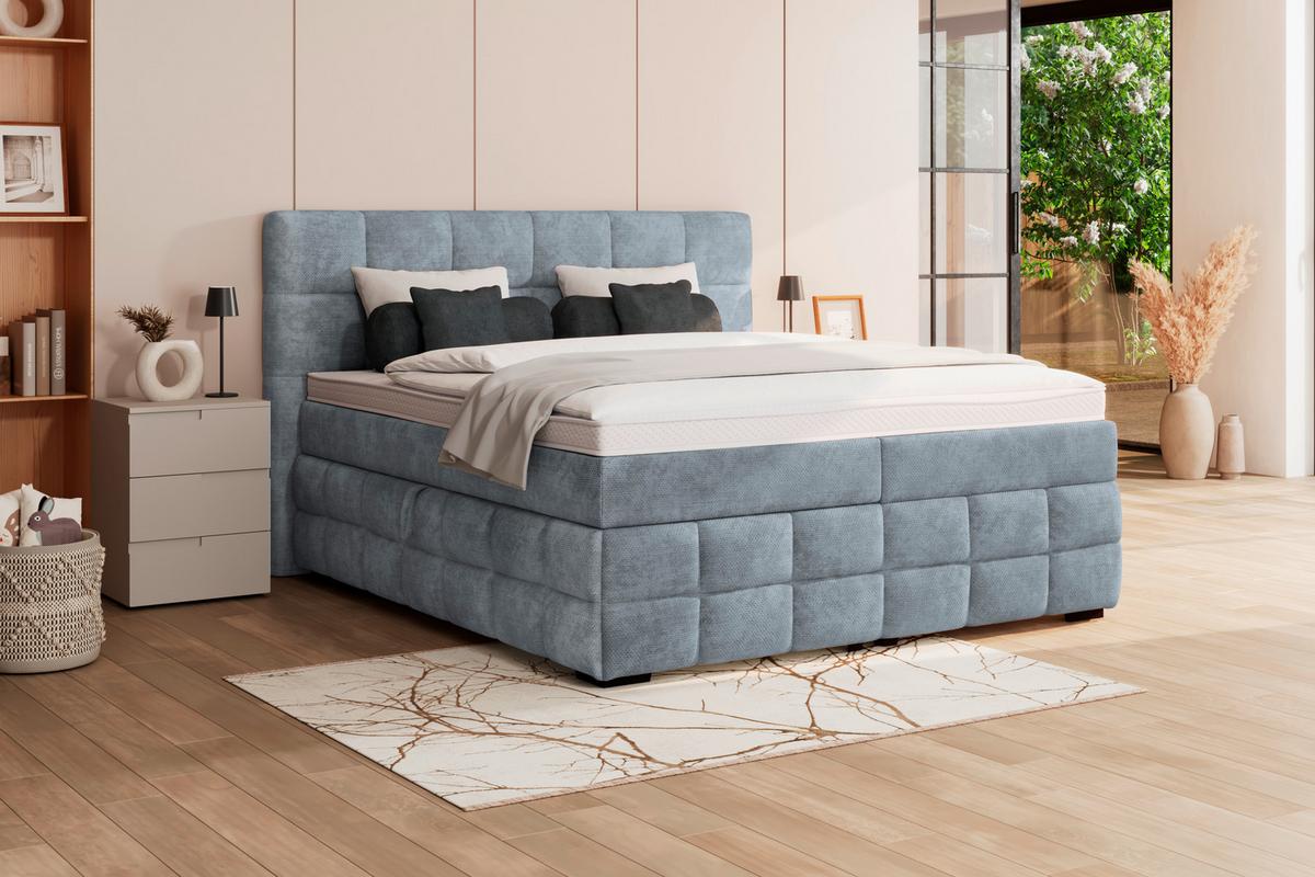 PAT BOX VEGA - albastru deschis/verde, Trend, lemn/textil (200/200cm) - Modern Living