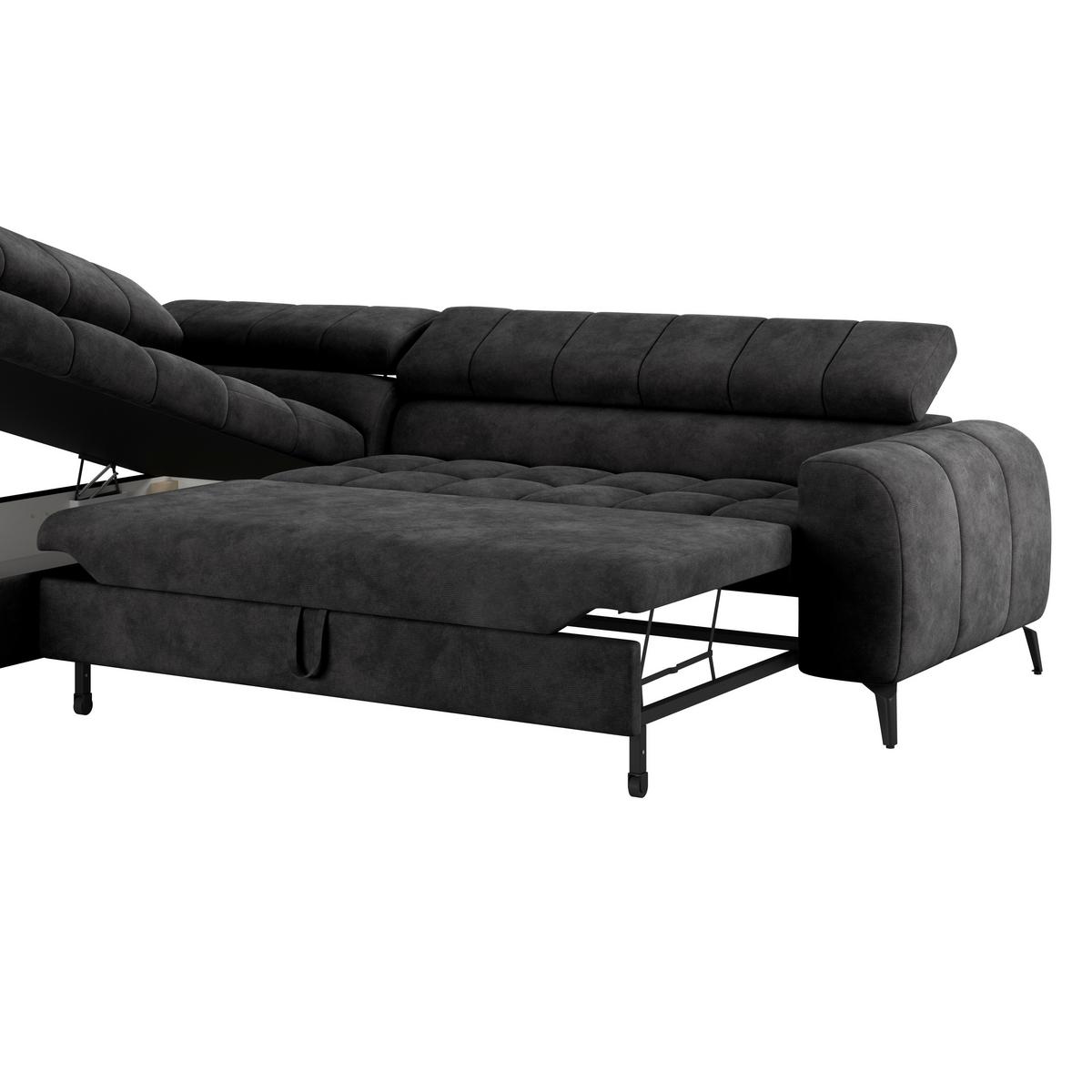 Kutna Garnitura Volf - crna, Trend, tekstil/metal (203/261cm)