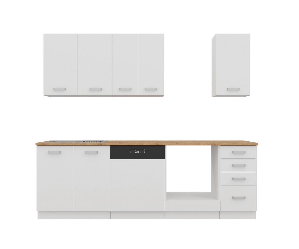 Blok Kuhinja Eko - boja hroma/boja hrasta, Moderno, pločasti materijal/plastika (240/218/60cm) - Modern Living