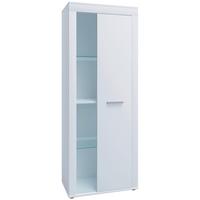 Vitrine Usilo Weiß - Silberfarben/Schwarz, Design, Glas/Holzwerkstoff (60/159/35cm) - MID.YOU