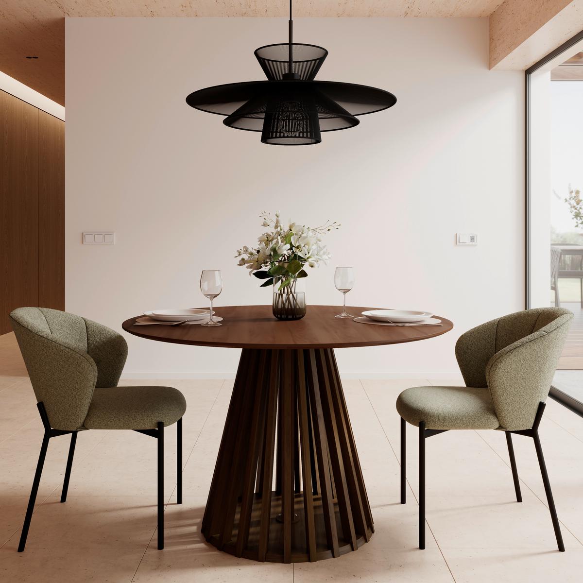 Esstisch Ennio Walnuss MDF L/B/H ca. 120/120/75 cm rund - Walnussfarben, MODERN, Holz/Holzwerkstoff (120/75cm) - Bessagi Home