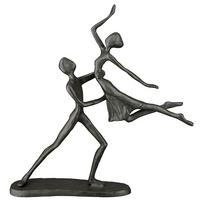 Skulptur Tanzpaar Graubraun - Graubraun, LIFESTYLE, Metall (20/17,5/8cm)
