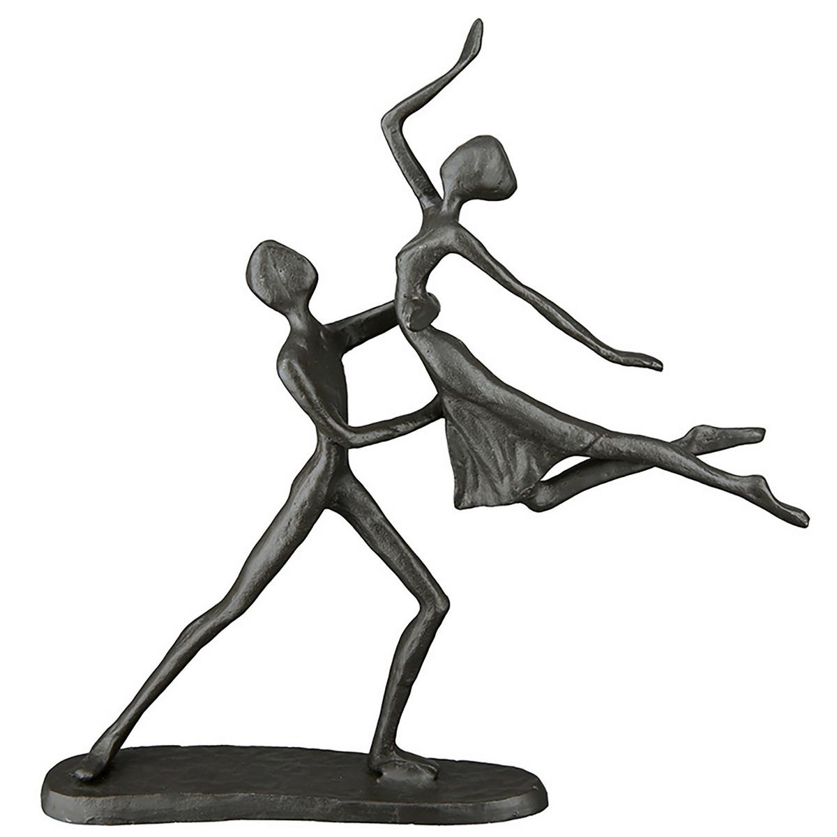Skulptur Tanzpaar Graubraun - Graubraun, LIFESTYLE, Metall (20/17,5/8cm)