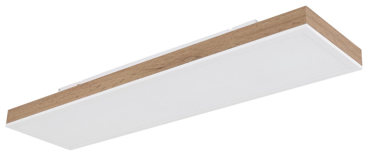 Stropna Led-svetilka Doro, S Sijalko - bela/temno rjava, Natur, kovina/umetna masa (80/20/7,8cm) - Globo