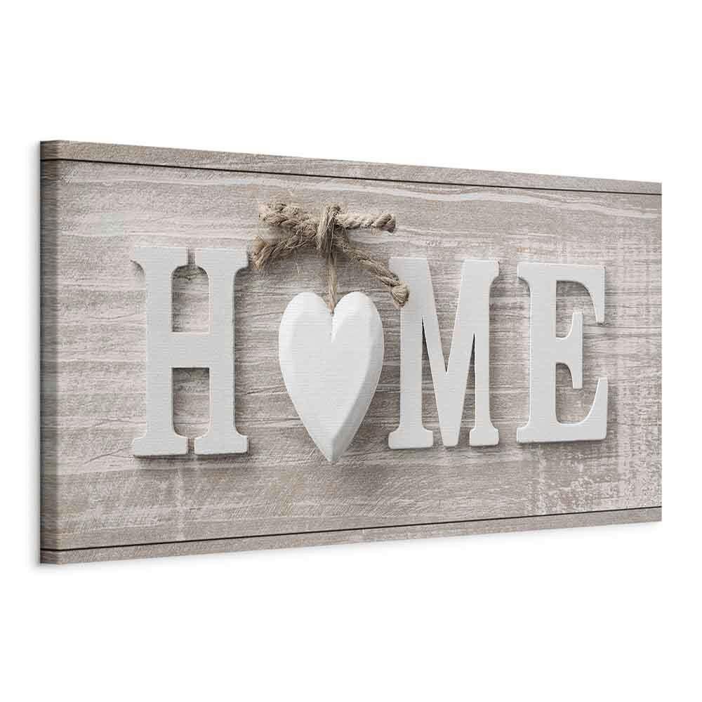 Slika Na Platnu Beloved Home - bež, Basics, tekstil/leseni material (90/30/1,2cm) - artgeist